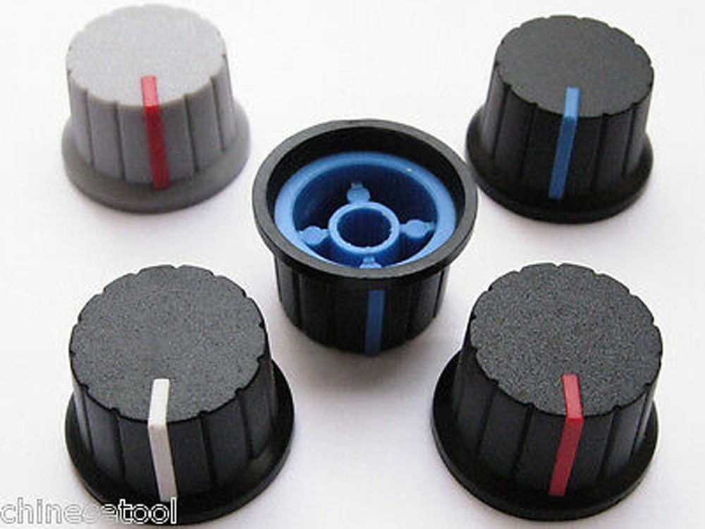 24pcs Plastic Knobs VOLUME TONE CONTROL KNOB 15mmX24mm 4Color