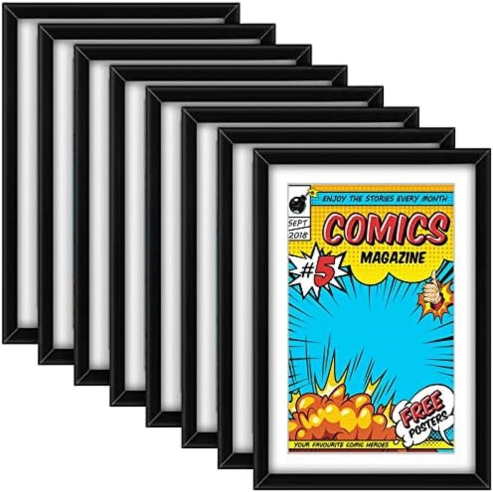 8 Pack Comic Book Frames, Fits Current 6 3/4 X 10 1/4, Wall/Tabletop Display
