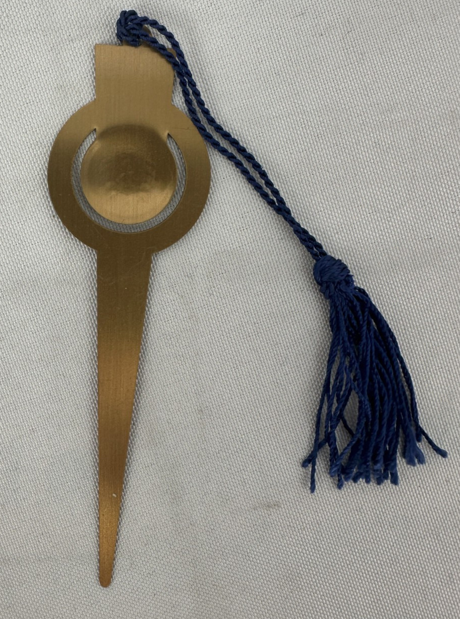 British War Relief Society (BWRS) Metal Tin Book Mark (bookmark) with Tassel