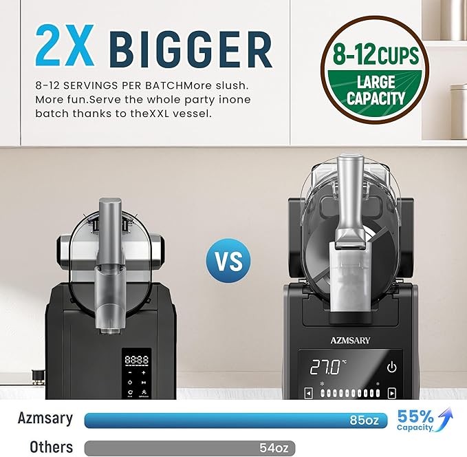 Slush Drink Maker 85oz Ice Cream Machine LED Programs