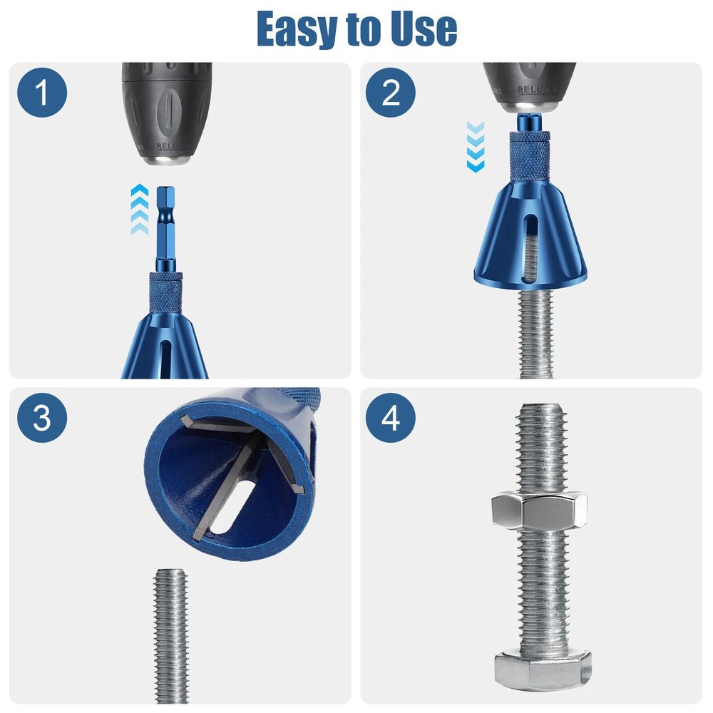 Drill Bit Deburring Chamfer Tool 1/4'' Hex Shank For Thread Repair Remove Burr