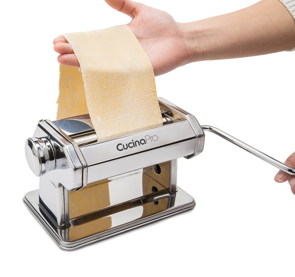 Pasta Maker Deluxe Set- Stainless Steel Machine w 3 Interchangeable Attachmen...