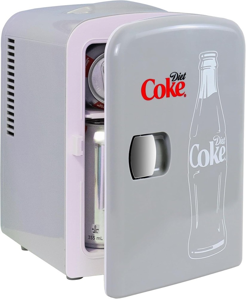 Chic Coca-Cola Mini Fridge: Cute Compact Beverage Storage - Silent Operation