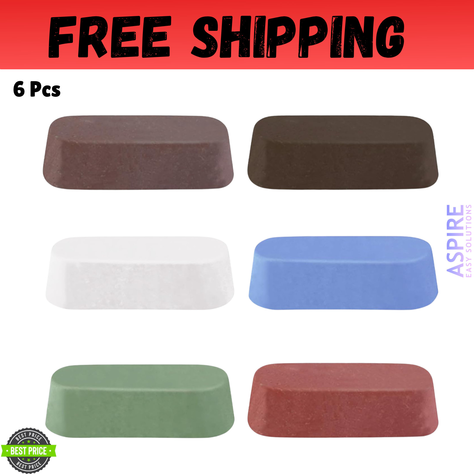 6 Pcs Metal Buffing Polishing Compound for Buffing Wheel Buffing Wheel Compound