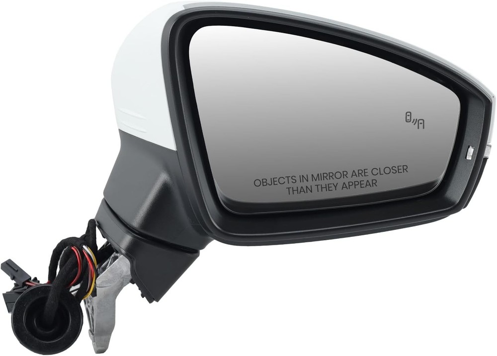 Right Passenger Side Mirror Compatible Side, White-8 Pins