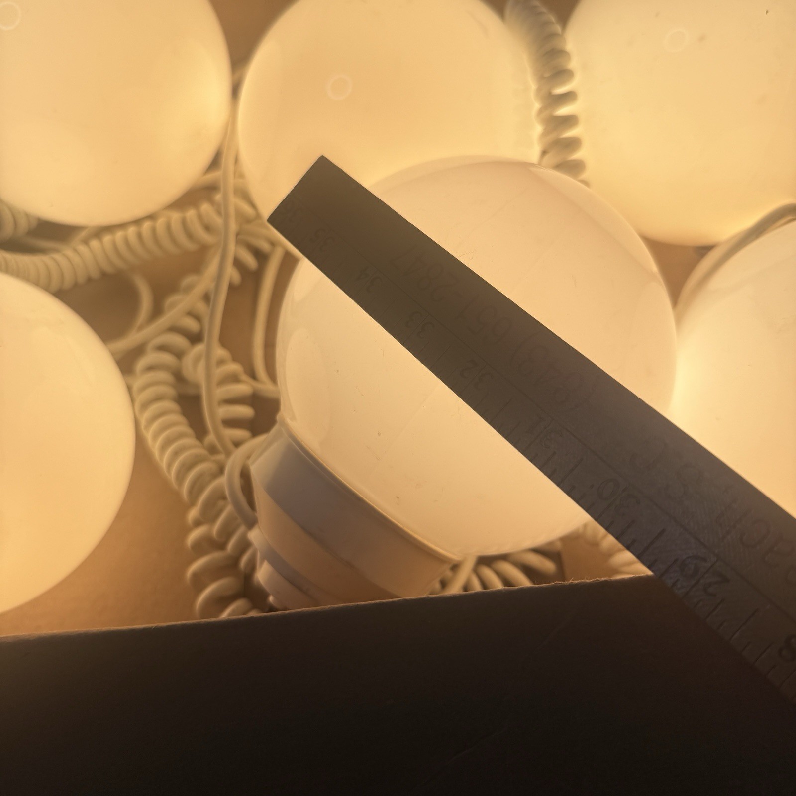 8 Globe Light Set Soft White 6” Globes Cord 30 ft Outdoor String Lights Tent