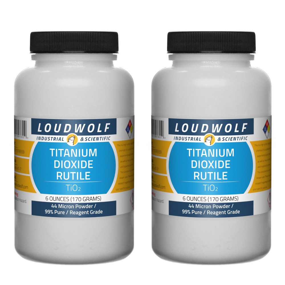 Titanium Dioxide Rutile, 12oz, Reagent Grade, Sturdy Bottles, SHIPS SAME DAY