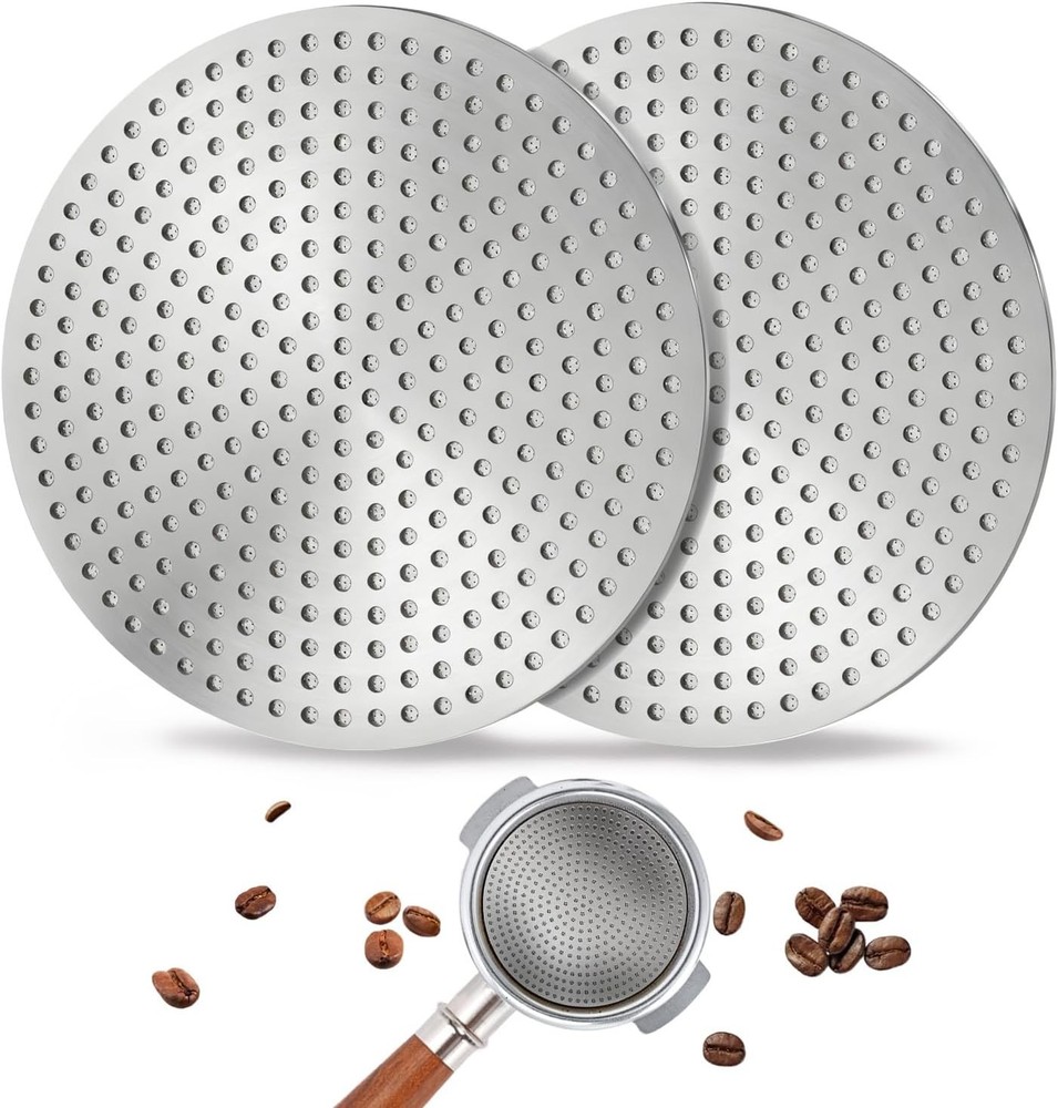 53.3mm Puck Screen 2 Pack - DRMBIGA 3rd Generation Dual-Layer Espresso Filter Sc