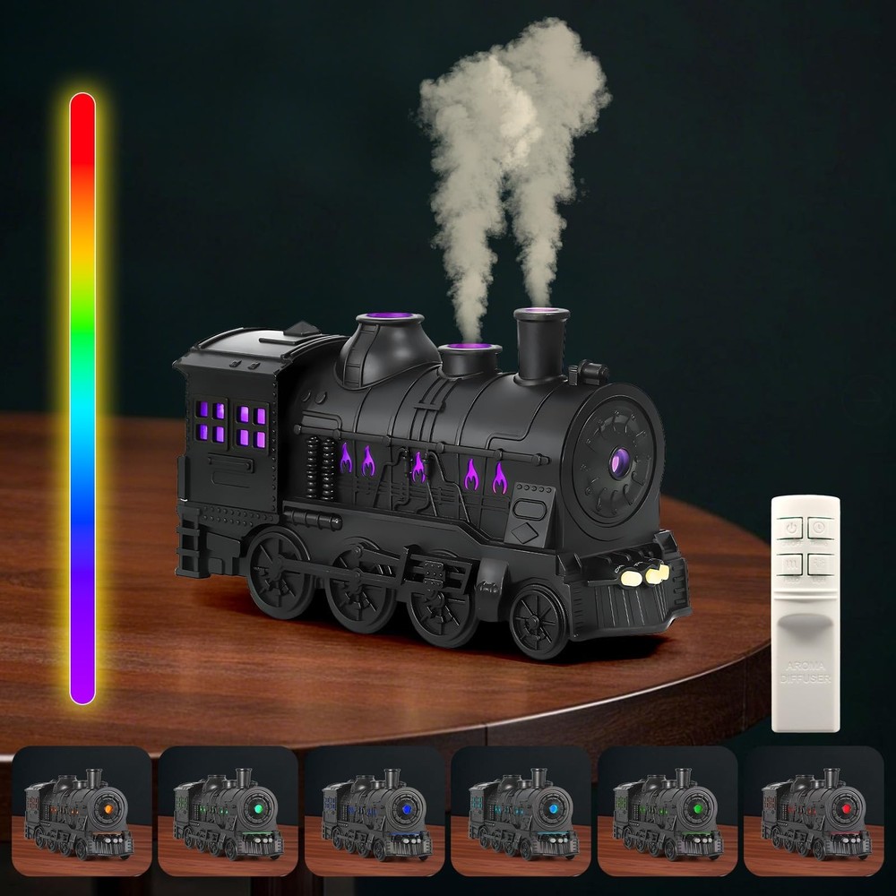 Train Humidifier Aroma Diffuser, 300ml Cool Mist Quiet Aromatherapy Diffuser ...