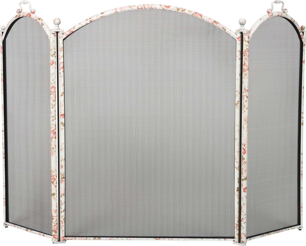 Dagan Three Fold Floral Arched Fireplace Screen, 52in. x 34in.
