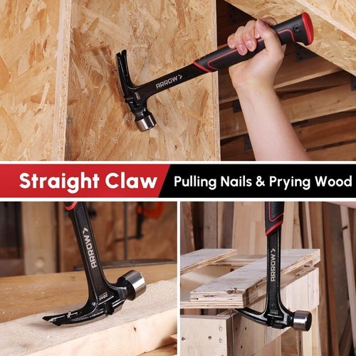ARROW 20 oz Straight Claw Hammer Side Nail Puller Rip Claw Hammer Heavy Duty New
