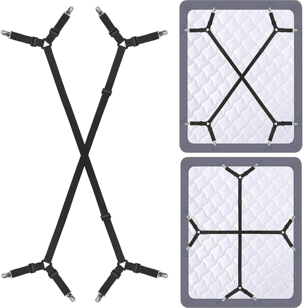 Bed Sheet Holder Straps - Sheet Straps Adjustable Bed Sheet Clips Fasteners Keep