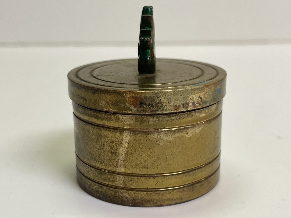 Vintage Brass Desktop Stamp Roll Dispenser Box
