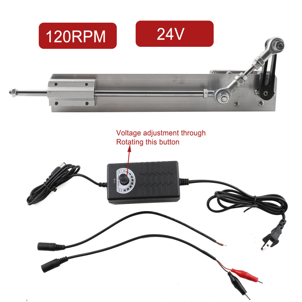 Reciprocating Cycle Linear Actuator Telescopic Motor Adjustable 24V 150mm 120RPM