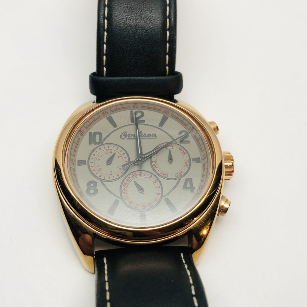 Omikron 1297M Mens Striker Multi-Function Grey Dial Black Leather Watch
