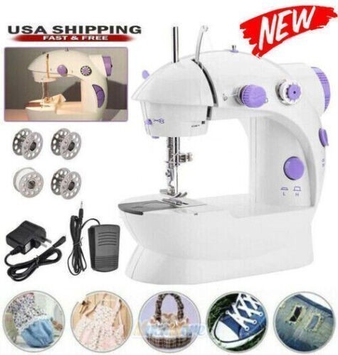 Mini Desktop Electric Sewing Machine Portable 2 Speed Held Household Tailor Tool