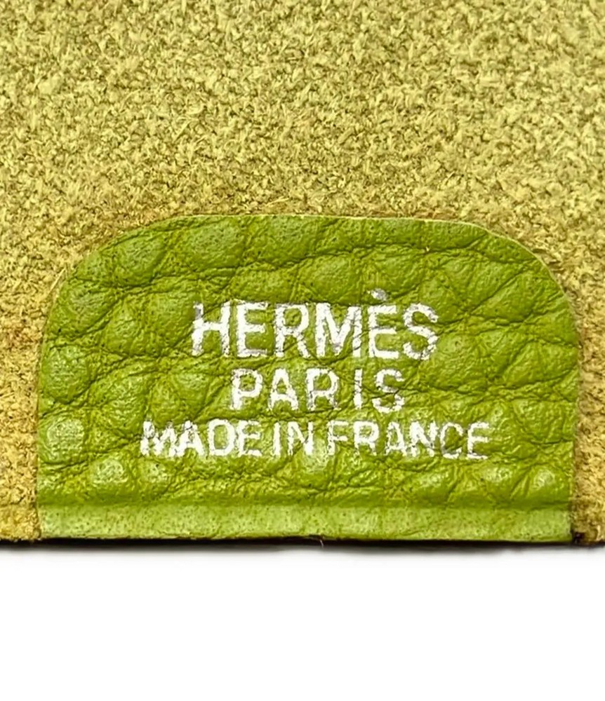 Hermès Ulysse Mini Notebook Cover Leather Silver Hardware □I Stamp Unisex Auth