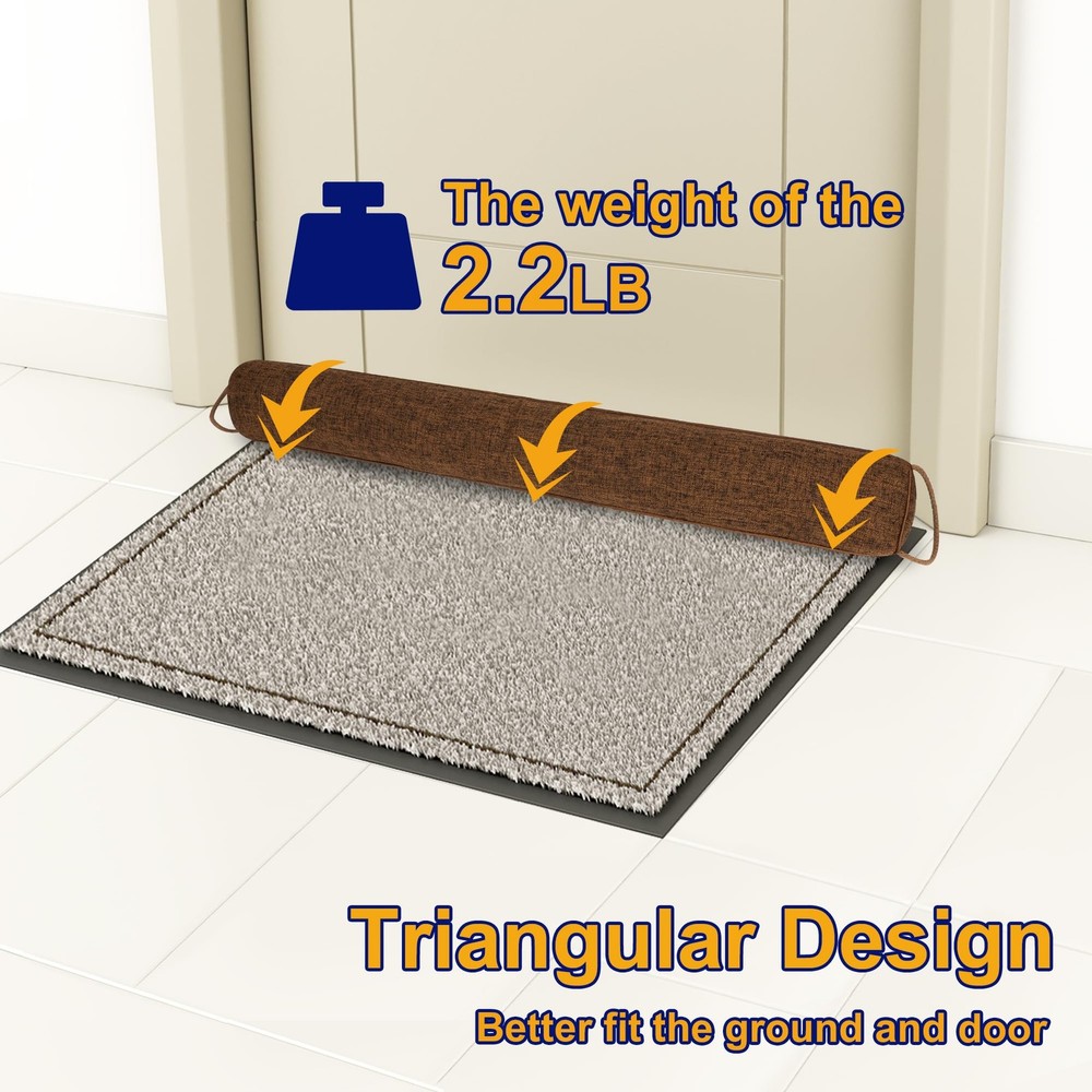 30" Weighted Under Door Draft Stopper -Triangular Door Draft Blocker with Hoo...