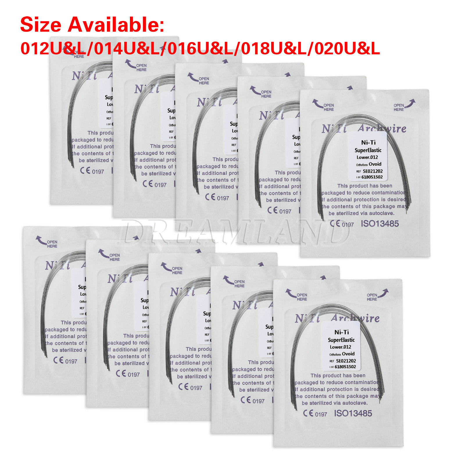 Dental Super Elastic Niti Round Arch Wires Arch Wire for Bracket Braces USA