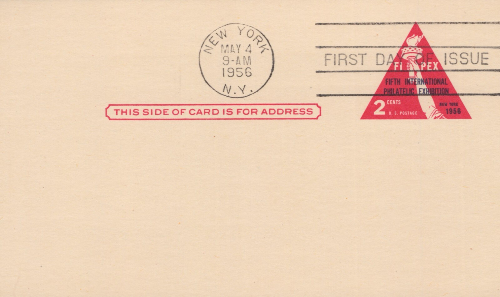 First Day Of Issue New York May 4 1956  Philatelic Exhibition Vintage Post Card