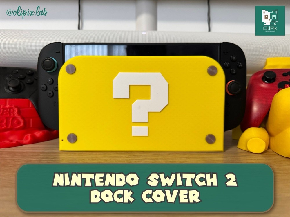 Nintendo Switch 2 Dock Cover Snap On Mario Block Design