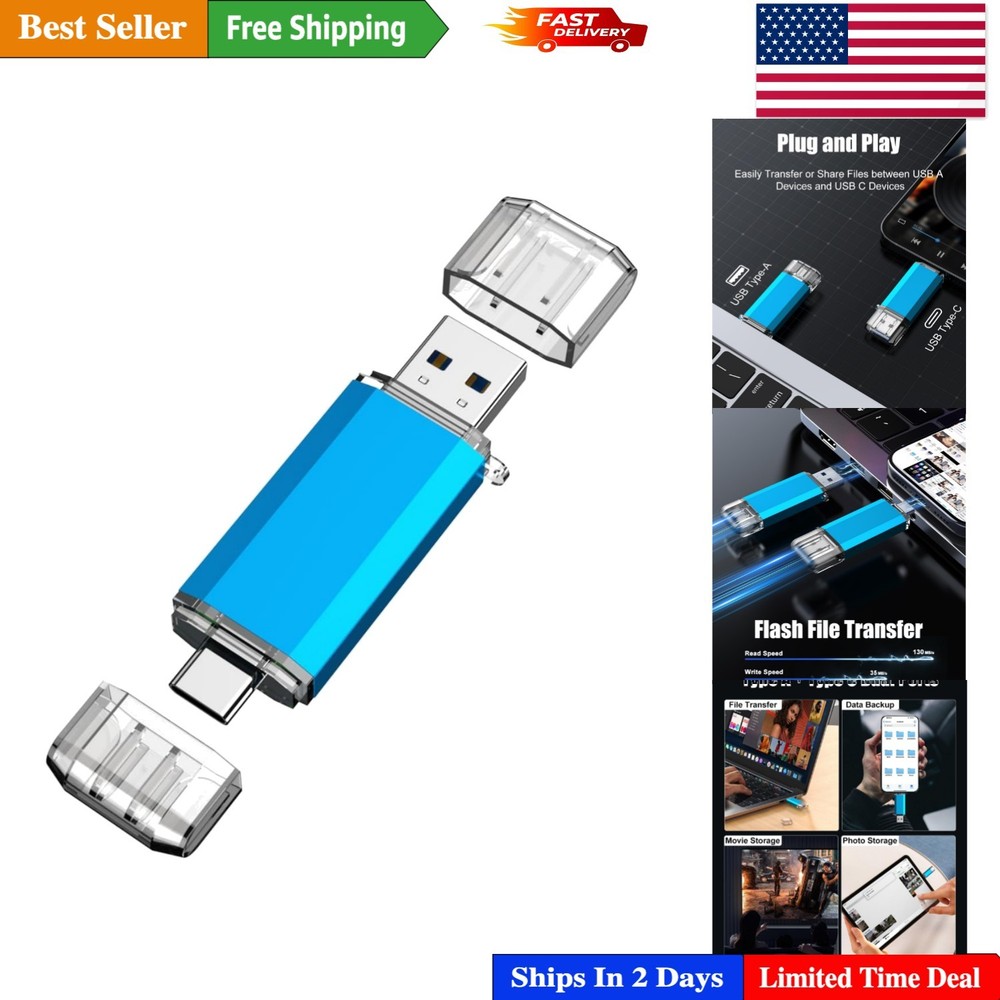 Versatile 128GB USB C Flash Drive - Streamlined Data Transfer for All Devices