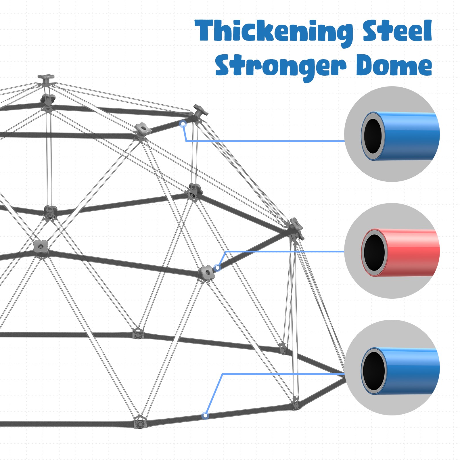 Climbing Dome Swing Set 10ft Jungle Gym Monkey Bars 800lbs for Kids Outdoor Play
