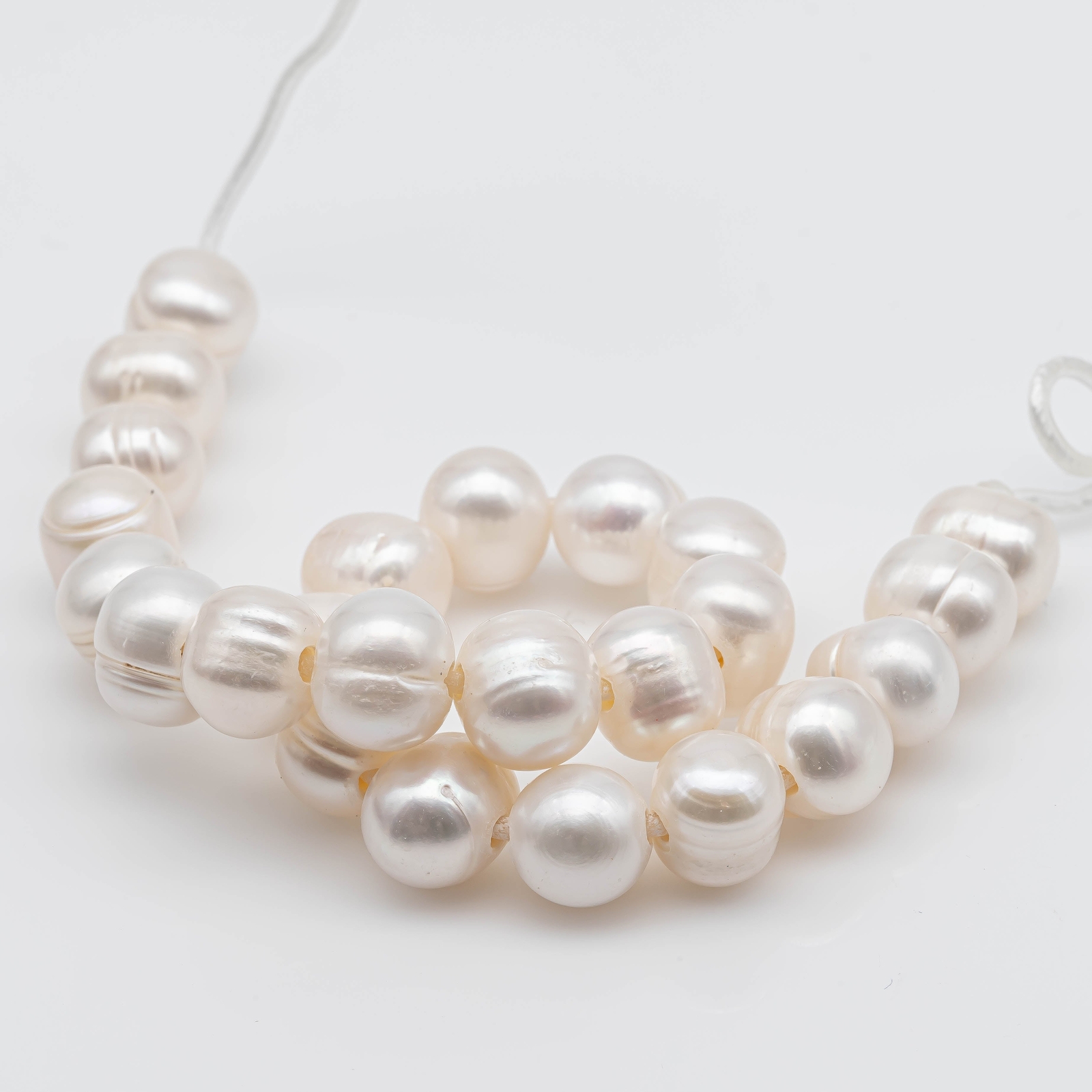 9-10mm Large Hole Freshwater Pearls in 8 inch Strand