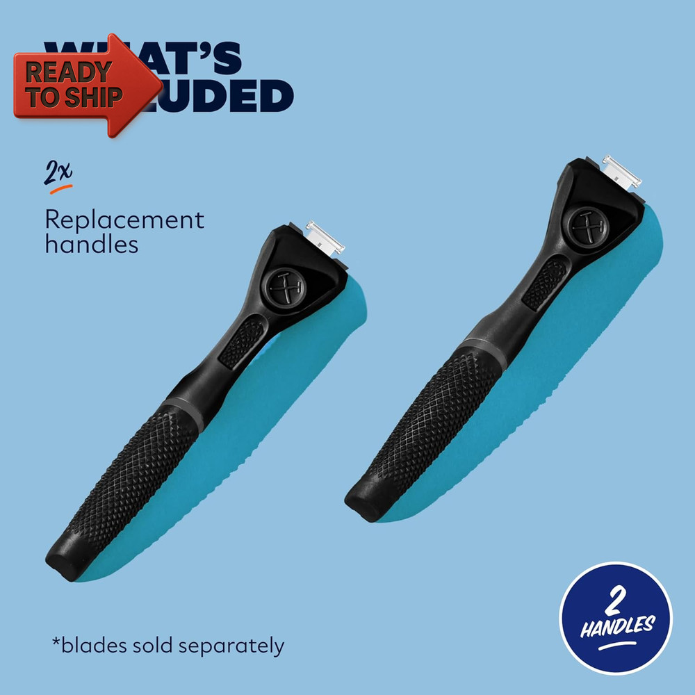 Razor Handle (2 Pack) Black | Replacement Razor Blade Handles