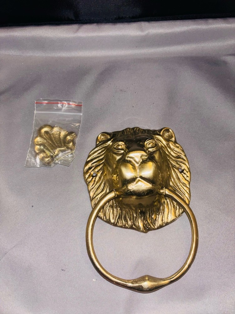 Vintage Style Solid Brass Lion Head Door Knocker Brass Decor with Hardware ￼