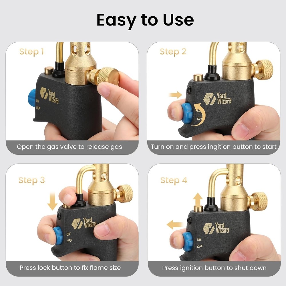 Professional Propane Torch Head with Adjustable Flame - Perfect for DIY Projects