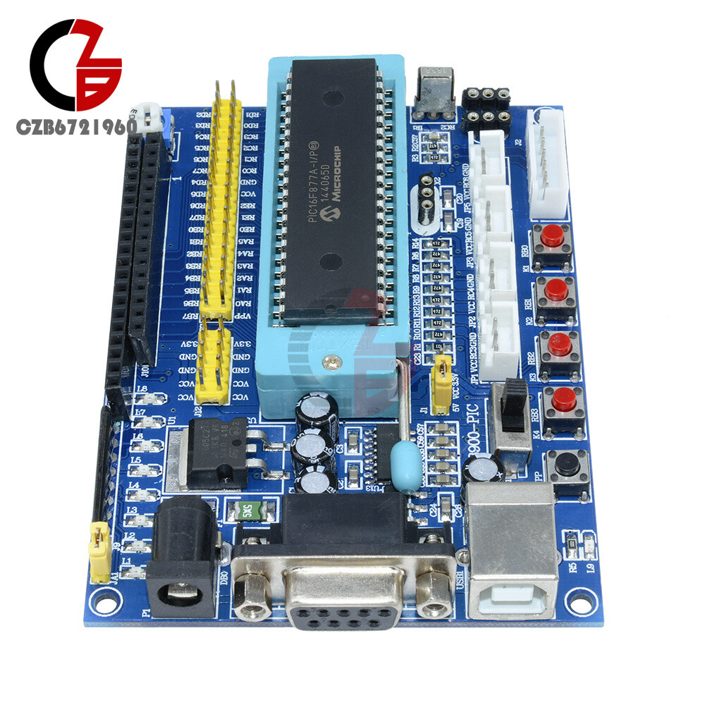 PIC16F877A PIC Microcontroller Development Board USB 12V DC Power ICSP Interface