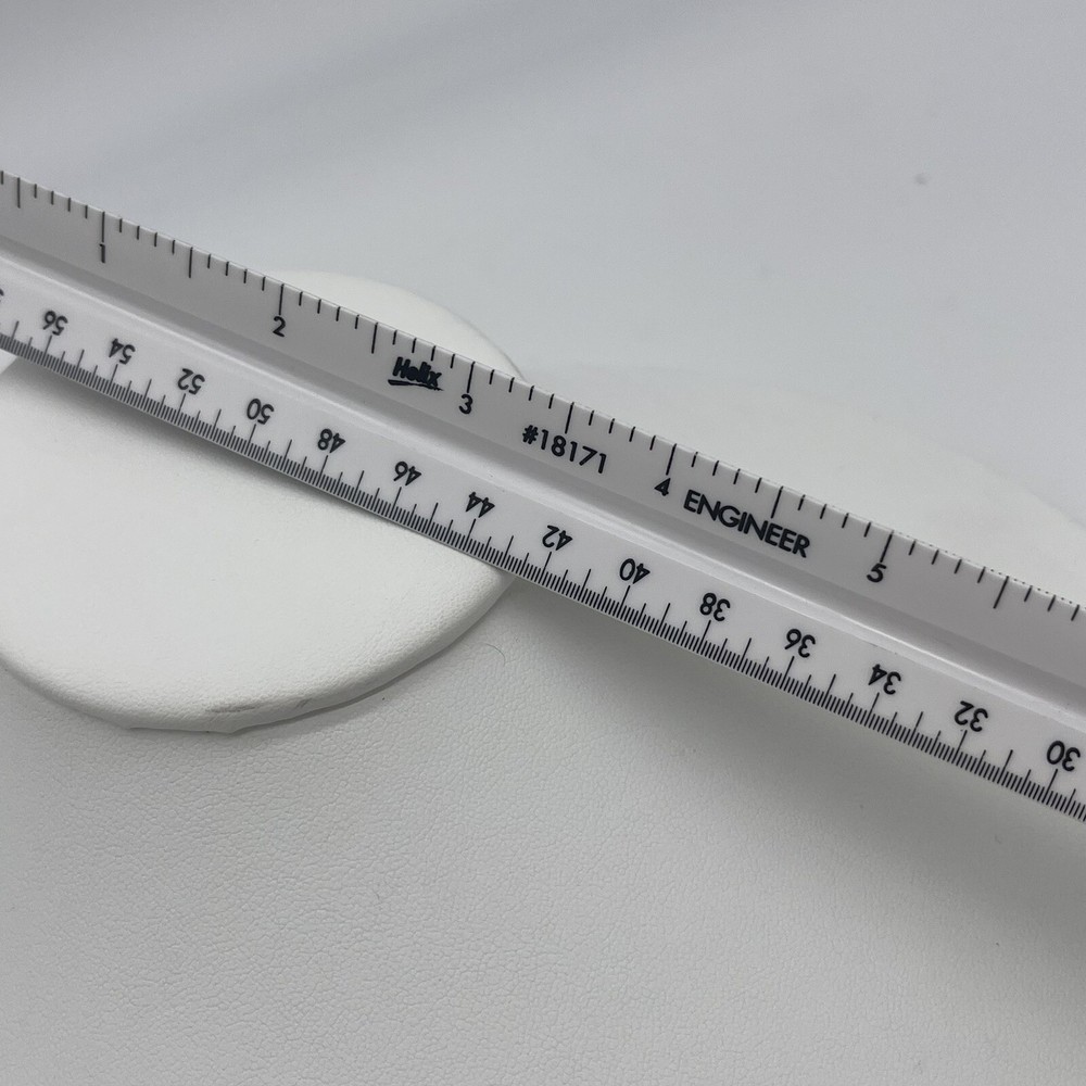 HELIX 18171 Engineer Ruler Student U.S. STD White