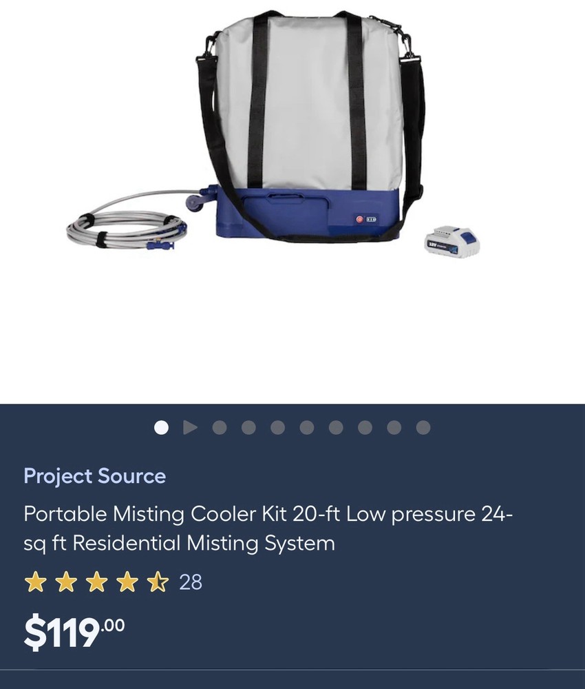 Project Source Portable Misting Cooler Kit #4799809 Brand New
