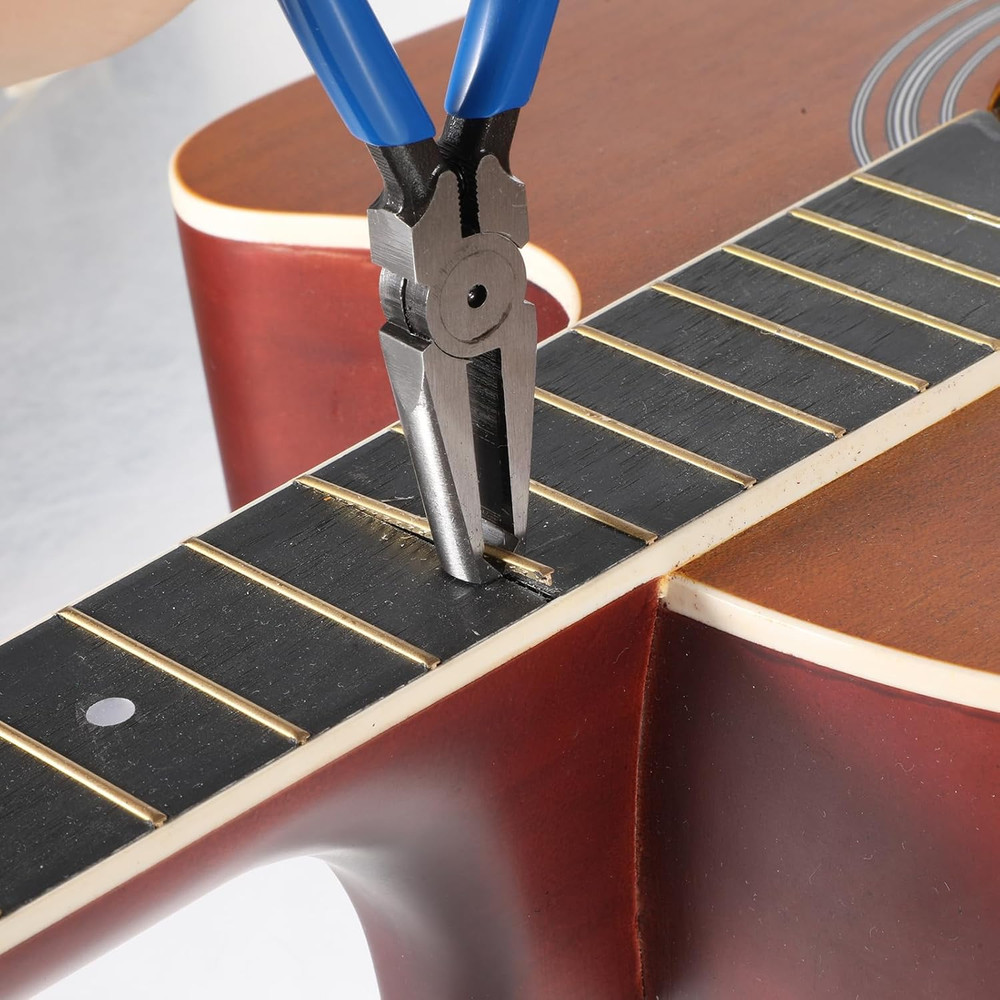 Fret Removal Pliers, Fret Puller Tool Precision Cutting Pliers with Blue Rubber