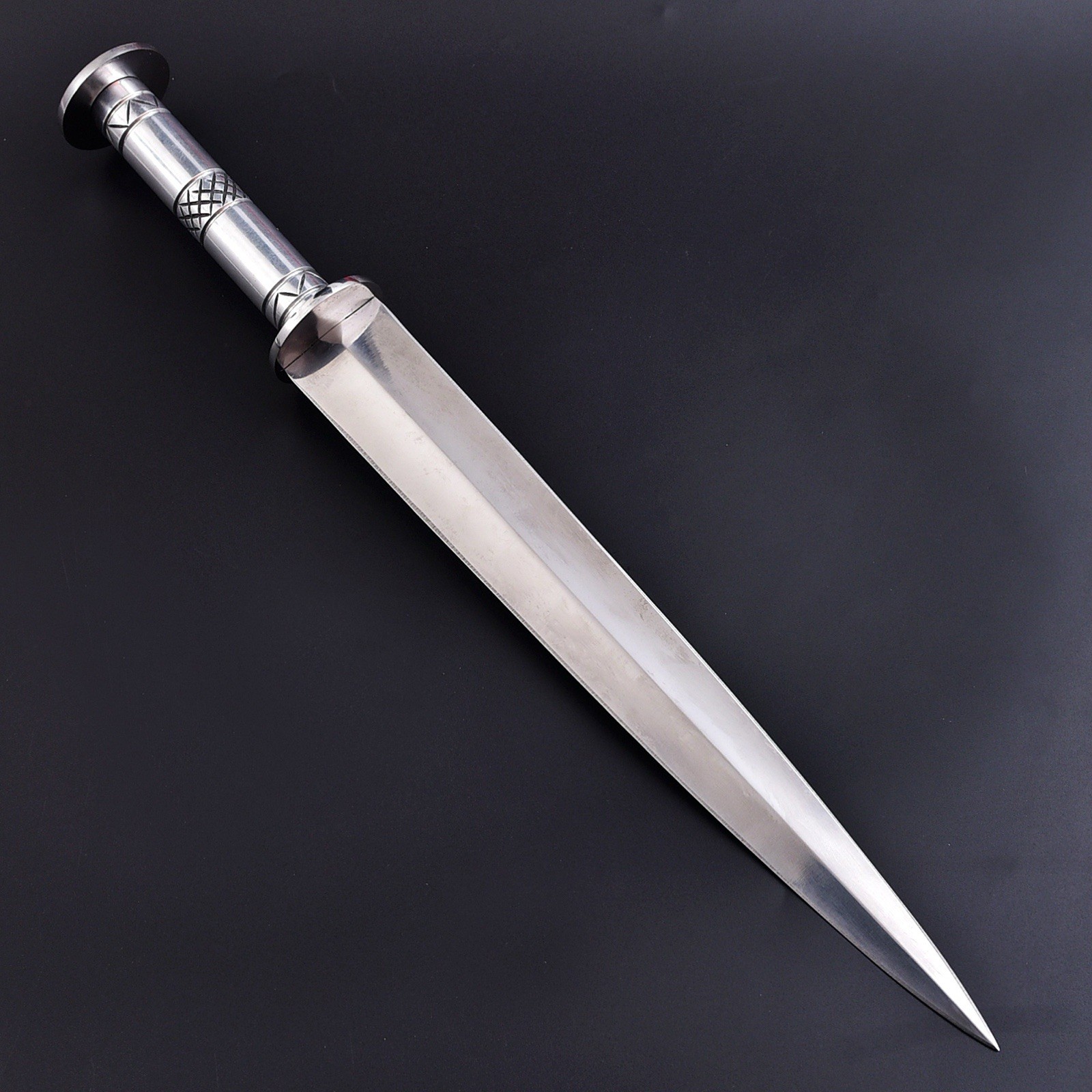 European Double Edge Sword dirk-style fighting blade With Leather Sheath