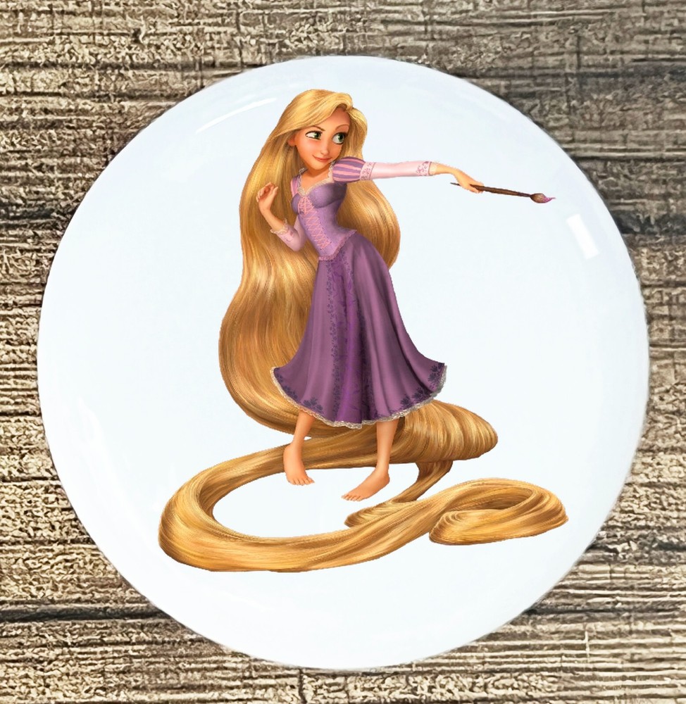 Rapunzel Disney Princess kitchen cabinet knobs white ceramic knob pull