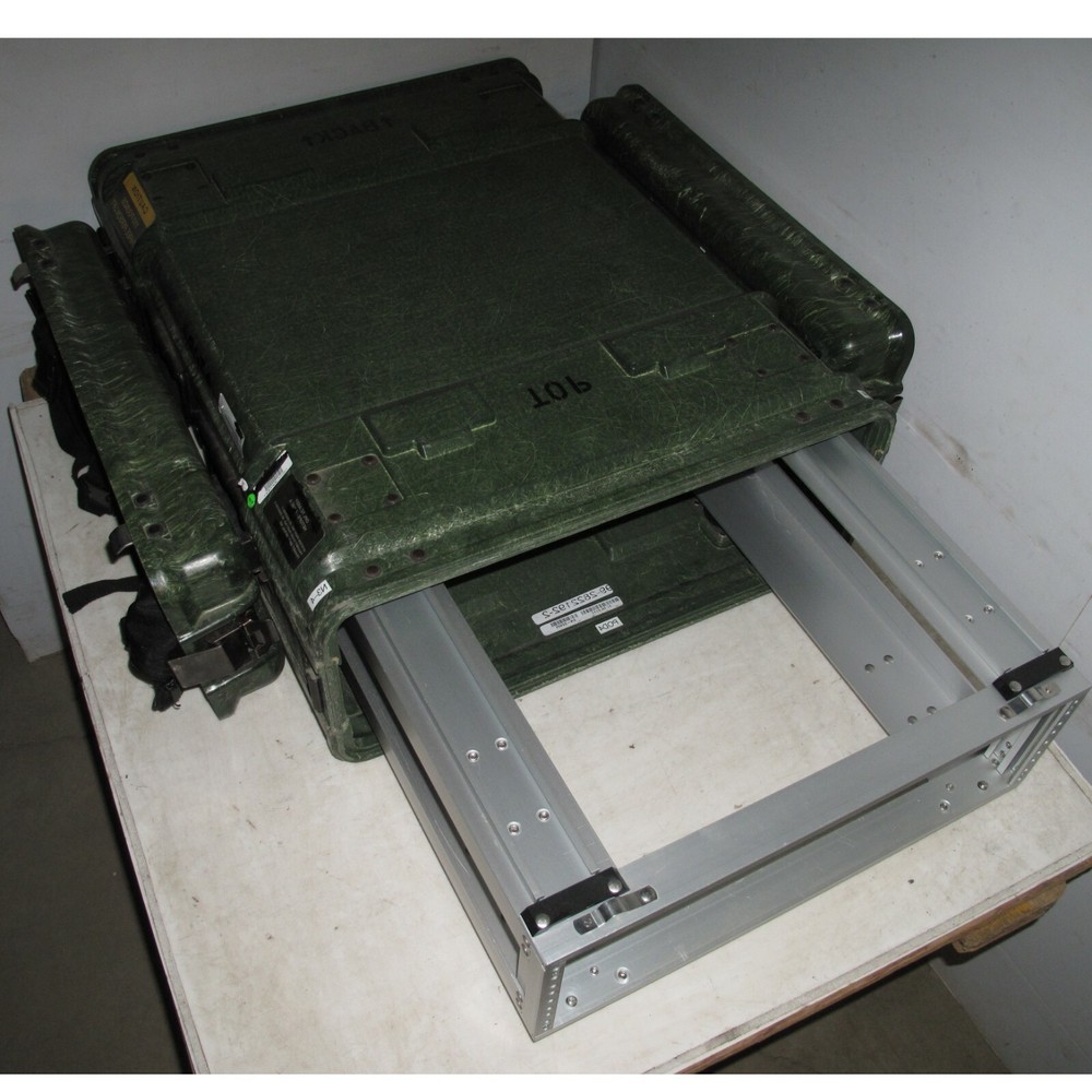 Rackmount 03U x24 General Dynamics Slide Out Composite Rack ShockMount Hard Case