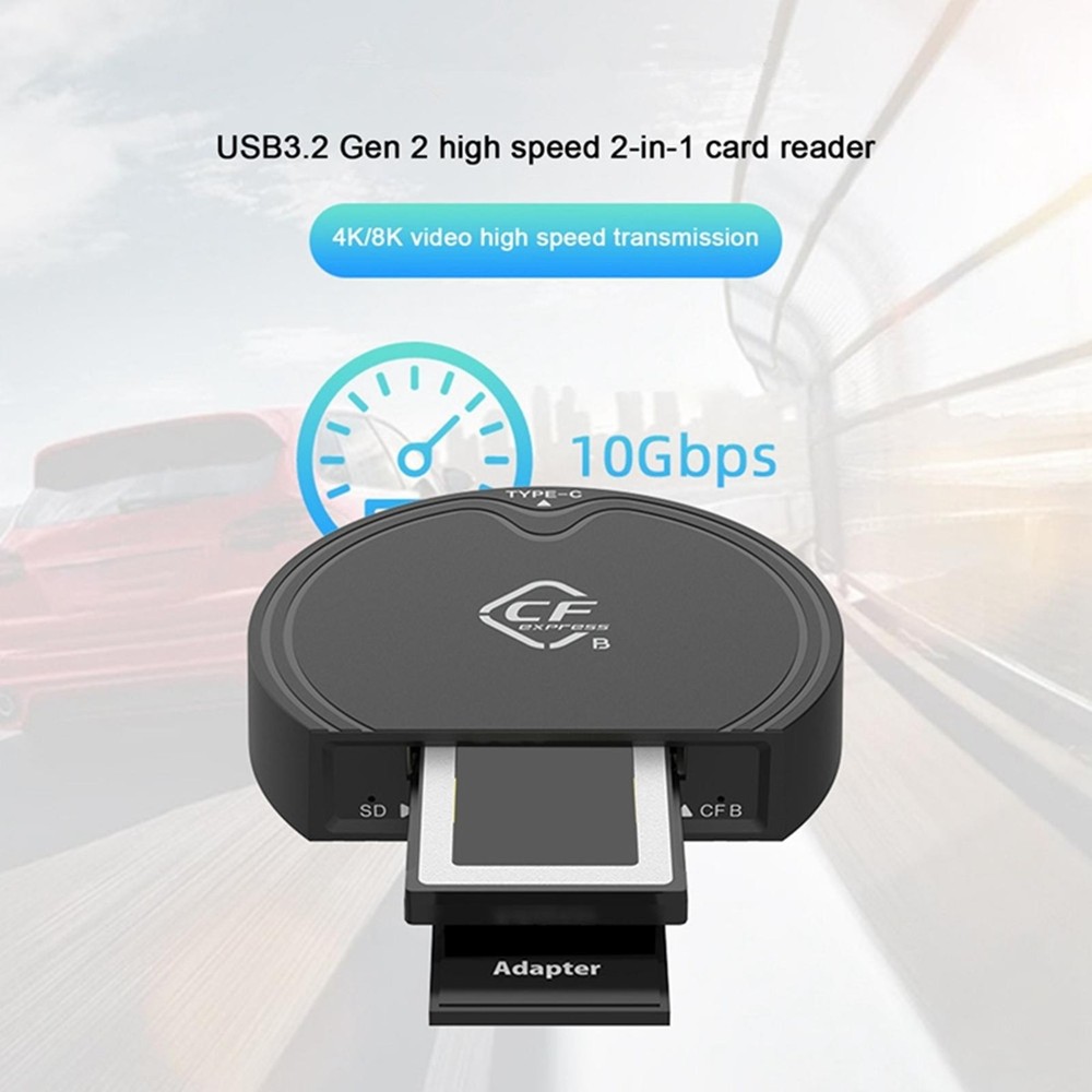For CFast 2.0/SD Card Reader USB 3.2 GEN2 10Gbps Data Card Adapter Plug&Play