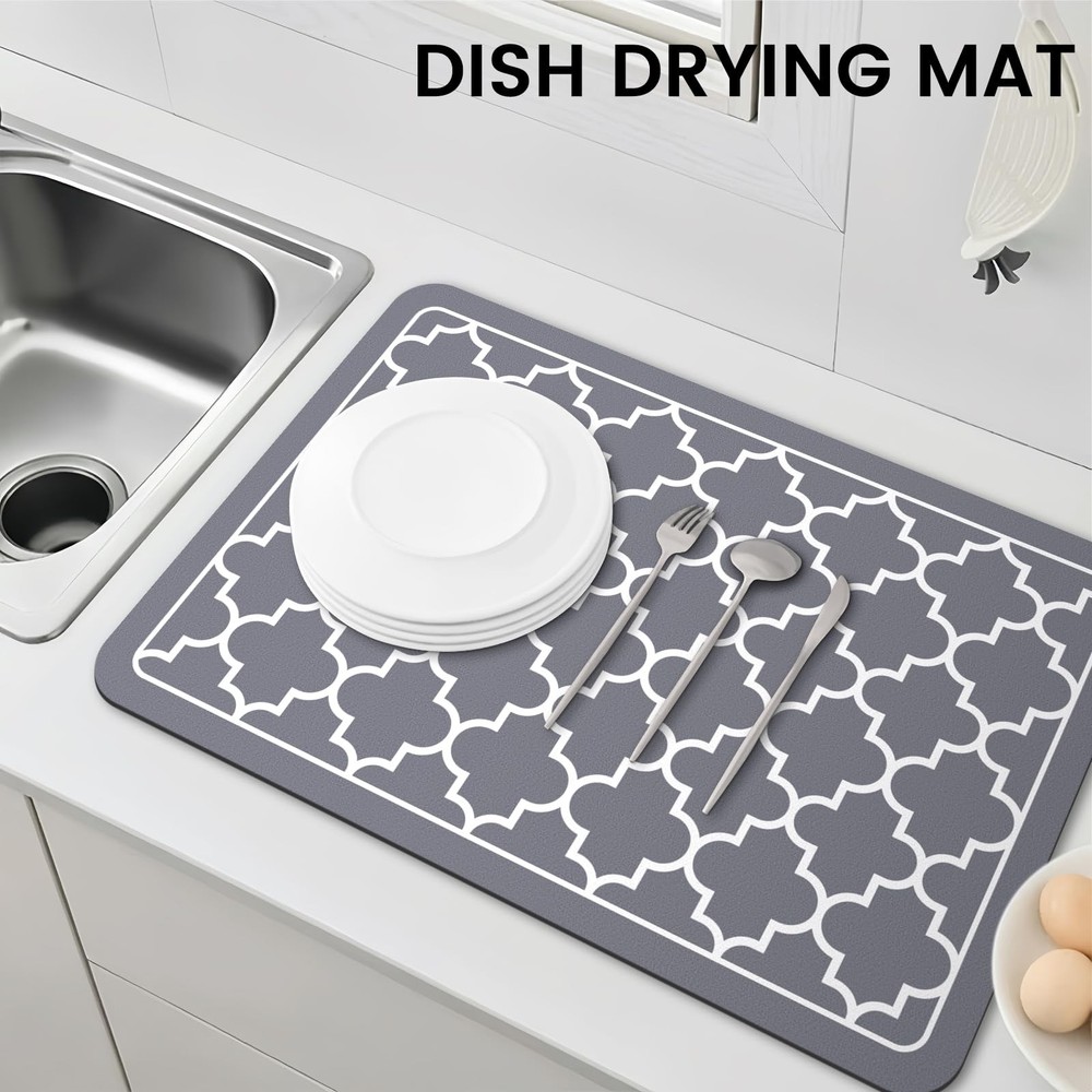 Dish Drying Mat Super Absorbent Drying Mat Large Dish Drying Mats for Kitchen...