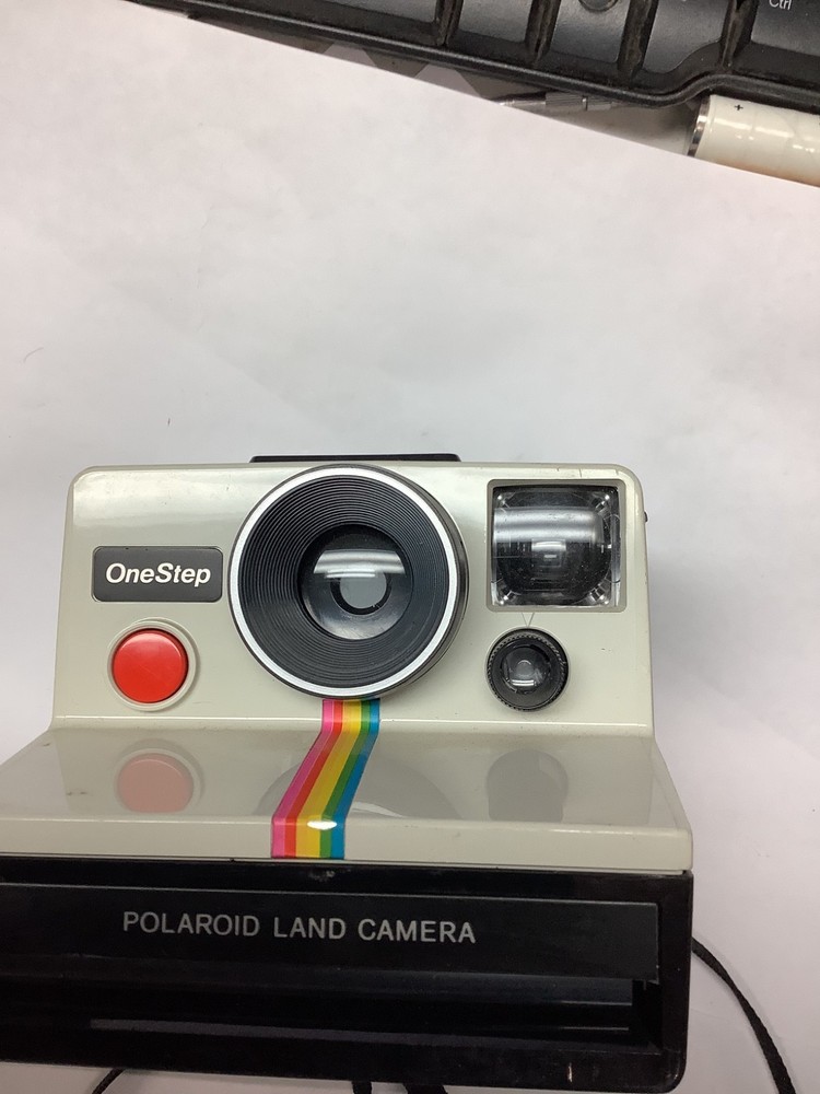 Polaroid One Step Land Camera Rainbow Stripe Read