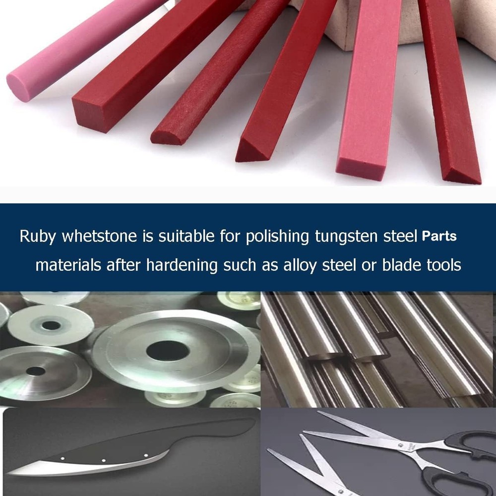 Sharpening Stone Set, 6pcs 3000# Ruby Whetstone Kit Small Fine Polishing Shar...