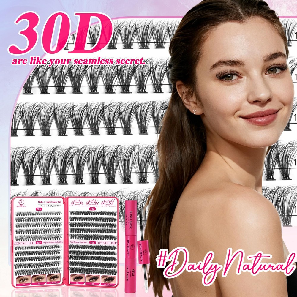 Waltz Lash Clusters Kit - Lash Clusters Lashes D Curl Eyelash Clusters Lash E...