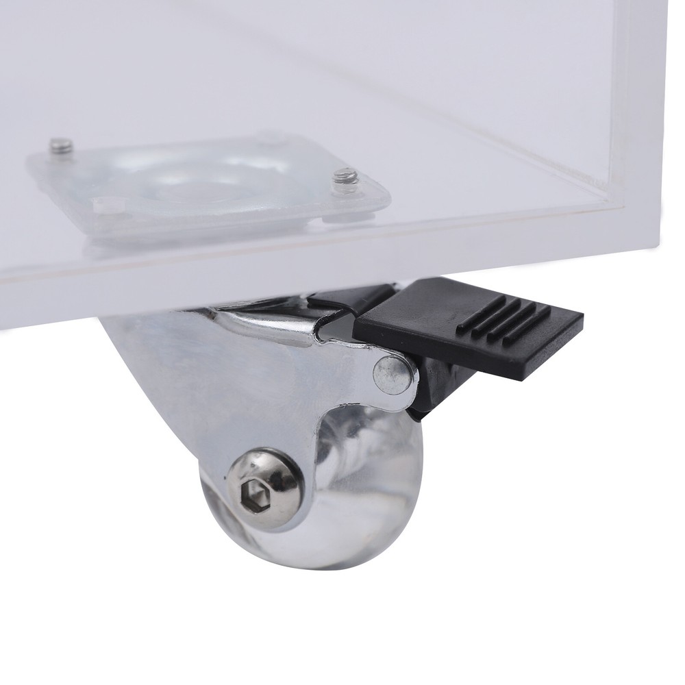 Clear Acrylic Double-Layer Side Table for Storage and Serving