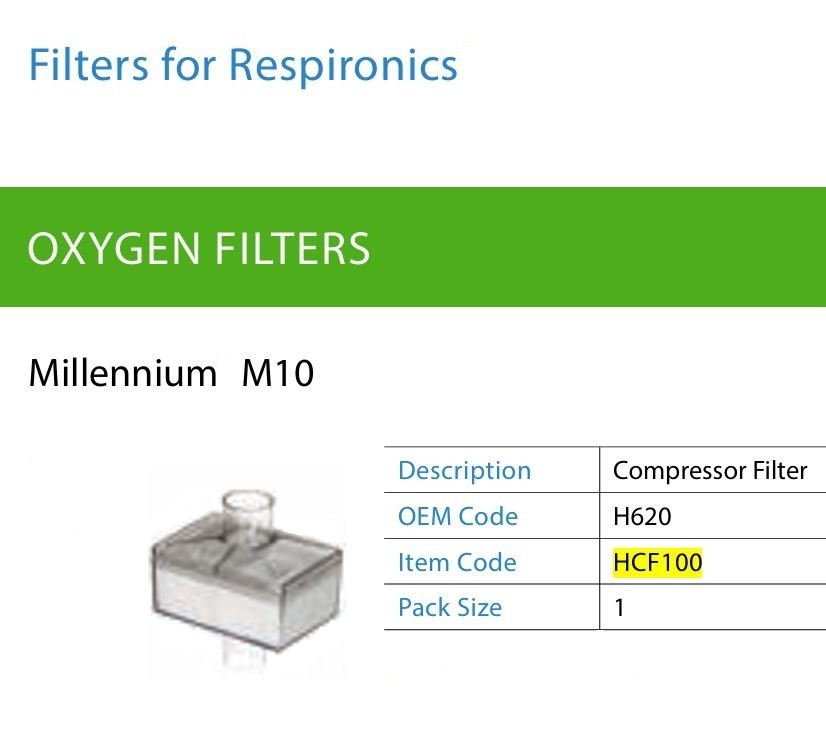 Filter For Millennium M10 Oxygen Concentrator Compressor Filter Intake HCF100