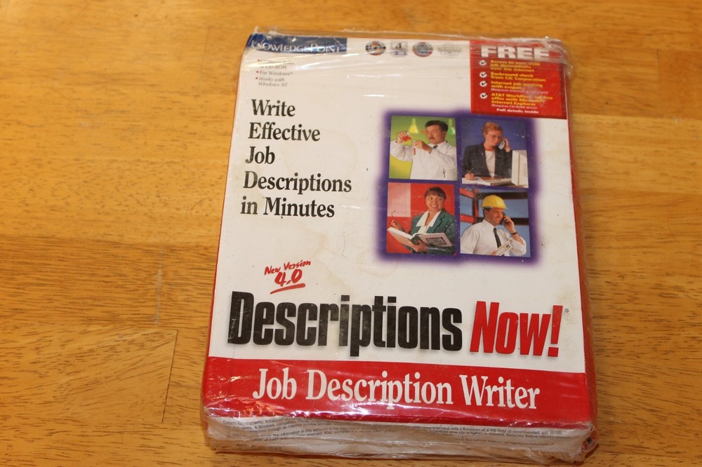 Descriptions Now! 4.0 w/ Manual PC CD Write Effective Job Descriptions !