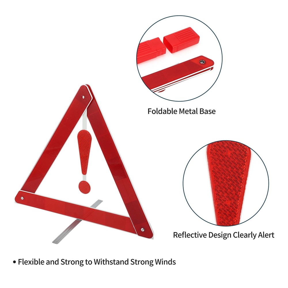 Car Safety Warning Triangle with Storage Case Triangle Warning Sign 1 Pcs