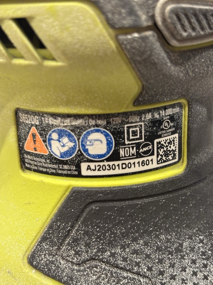 RYOBI2 Amp Corded 1/4 Sheet Sander