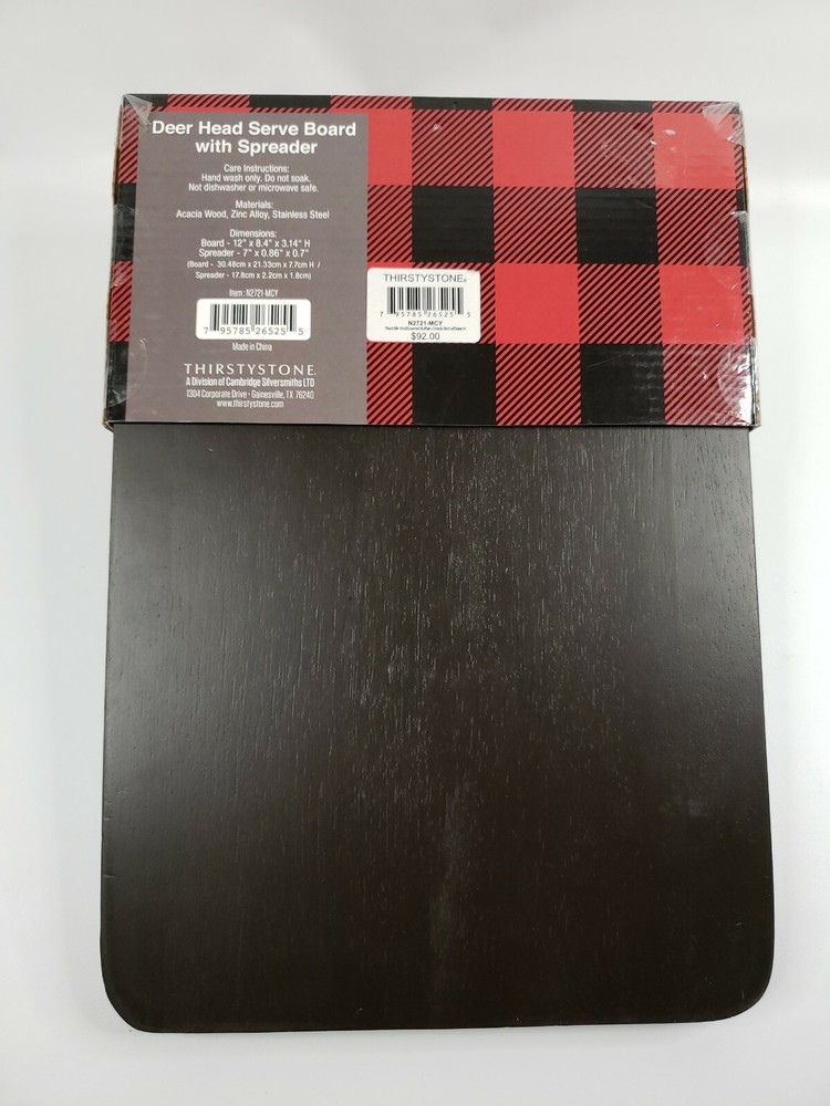 Thirstystone Deer Head Board with Buffalo Plaid Foot Pattern