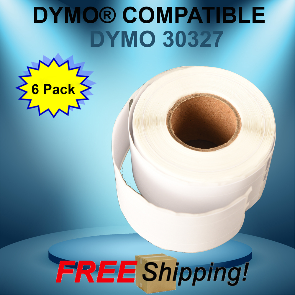 30327 Dymo® Compatible 6 Rolls Multipurpose File Folder Barcode Adhesive NO BPA